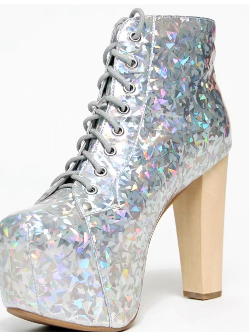 NIB Jeffrey Campbell Lita platforms hologram size 8.